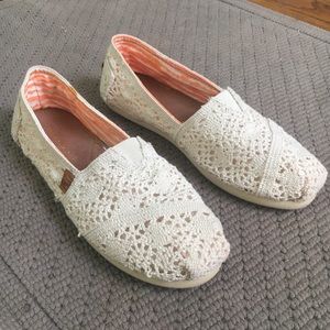Women’s Canvas Crochet Slip on Shoes Flats